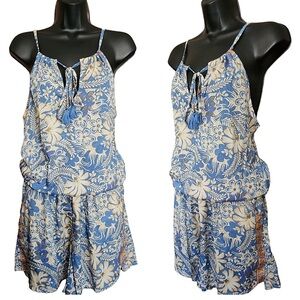 RAGA Blue and Cream Floral Romper